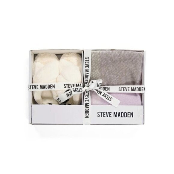 2-piece STEVE MADDEN Oversized Buffalo Plaid Scarf With Slippers Lavender | L - Picture 1 of 5